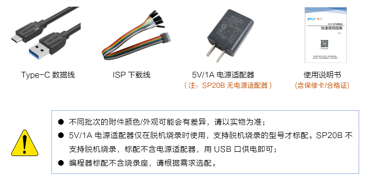碩飛SP20P編程器產(chǎn)品包裝清單